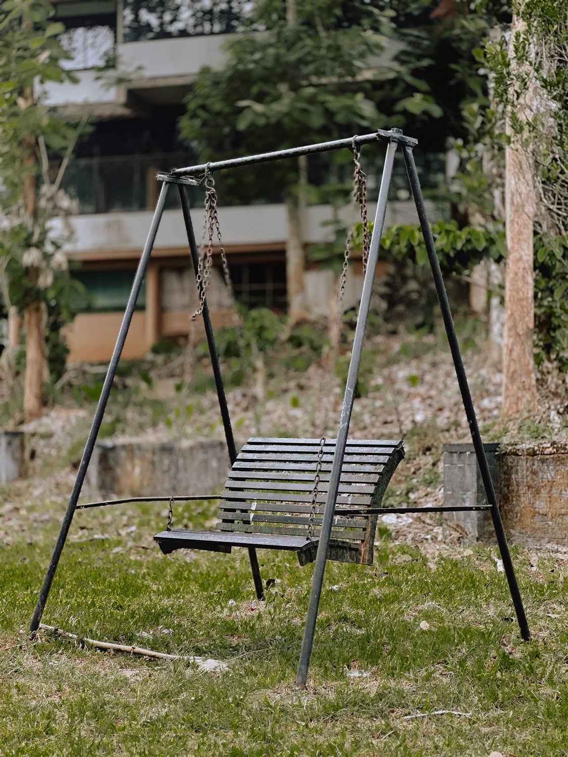 Outdoor swing in the garden